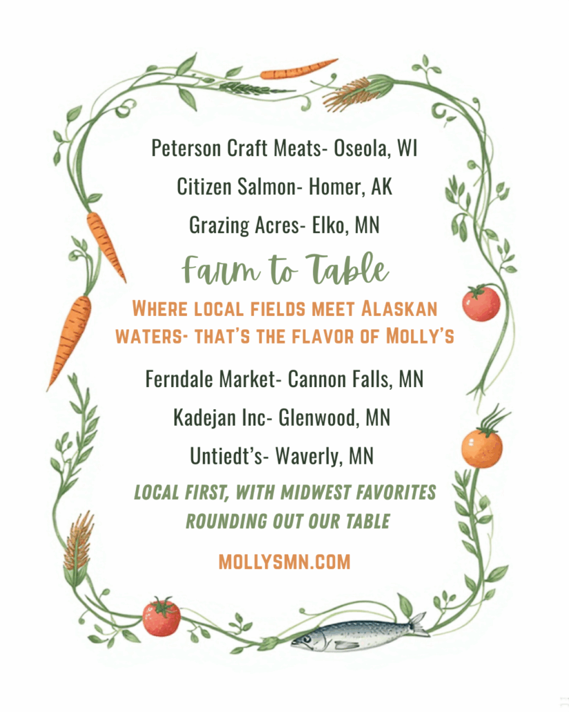 image lists our local providers for farm to table food