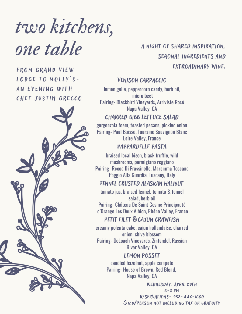 Two Kitchen. One Table. Menu