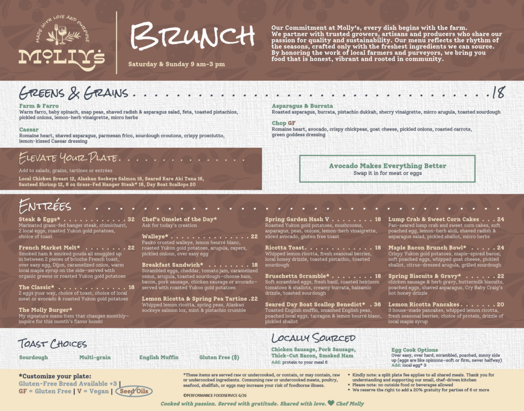 Brunch Summer page 1 Summer Brunch menu page 1