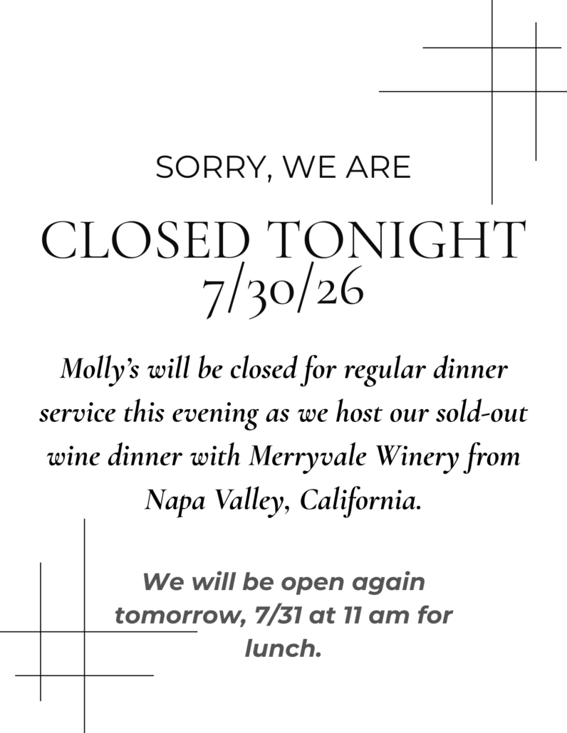Closed Tonight 7.30.26 closed tonight sign for 7/30/26