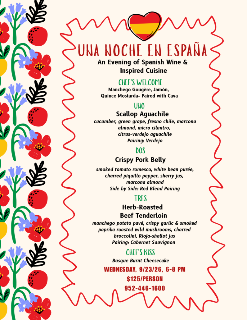 Una Noche En Espana Dinner Una Noche En Espana menu